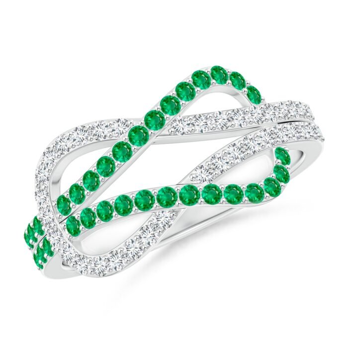 1.3mm aaa emerald white gold ring