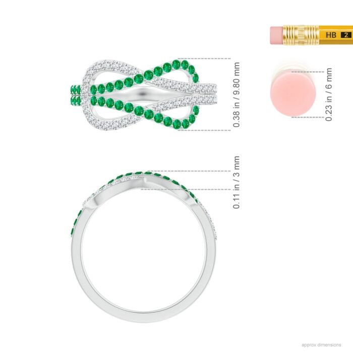 1.3mm aaa emerald white gold ring 4