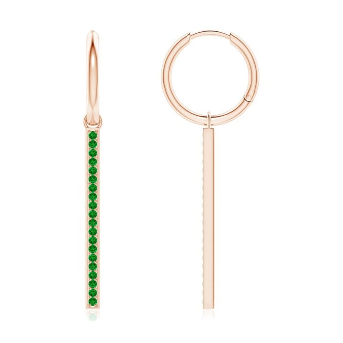 1.3mm aaaa emerald rose gold earrings