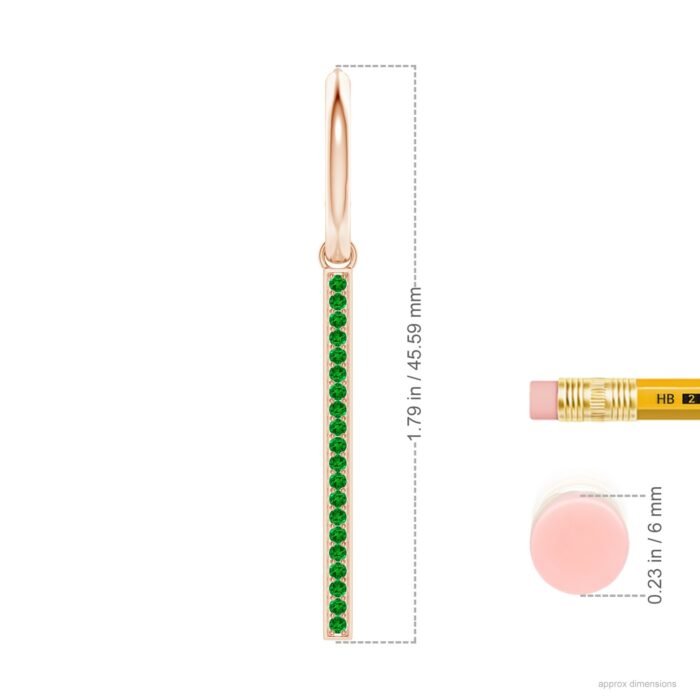 1.3mm aaaa emerald rose gold earrings 2