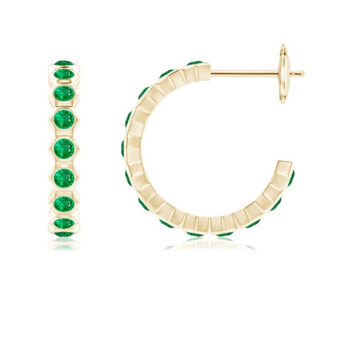 1.5mm aaa emerald yellow gold earrings 2