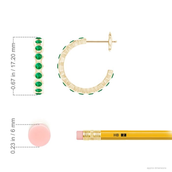 1.5mm aaa emerald yellow gold earrings 3