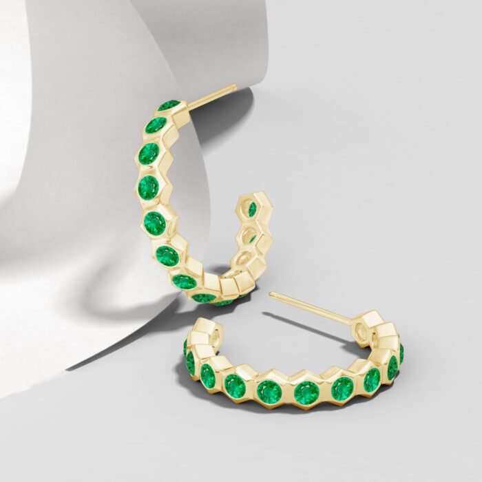 1.5mm aaa emerald yellow gold earrings 5