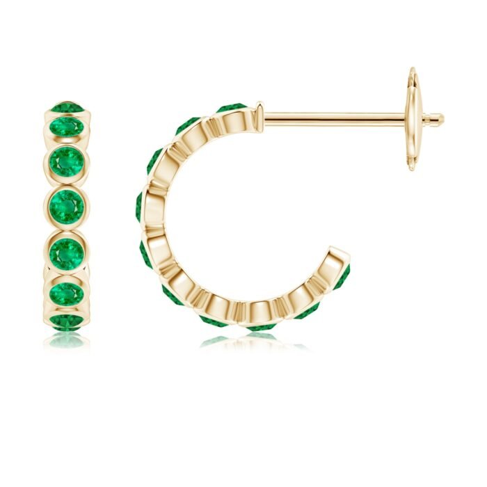 1.8mm aaa emerald yellow gold earrings