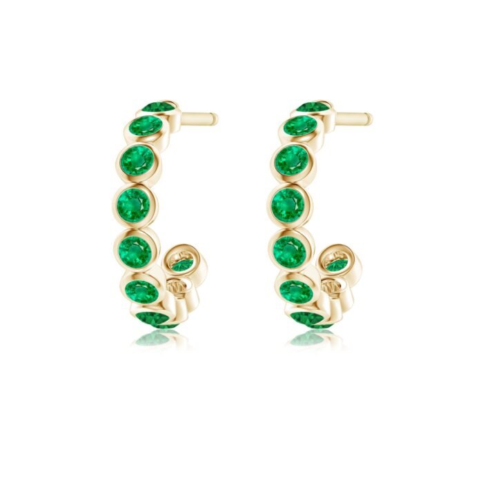 1.8mm aaa emerald yellow gold earrings 2