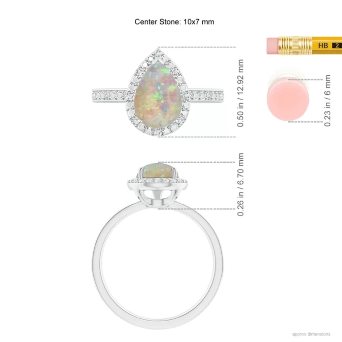 10x7mm aaaa opal white gold ring 5