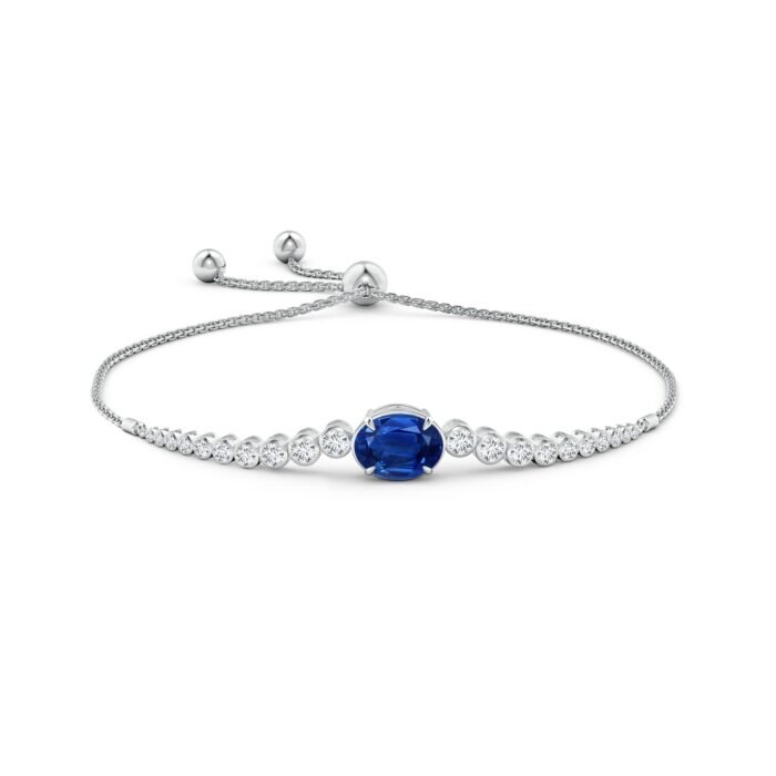 10x8mm aaa blue sapphire white gold bracelet 2