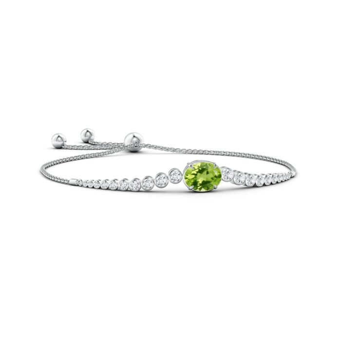 10x8mm aaa peridot white gold bracelet