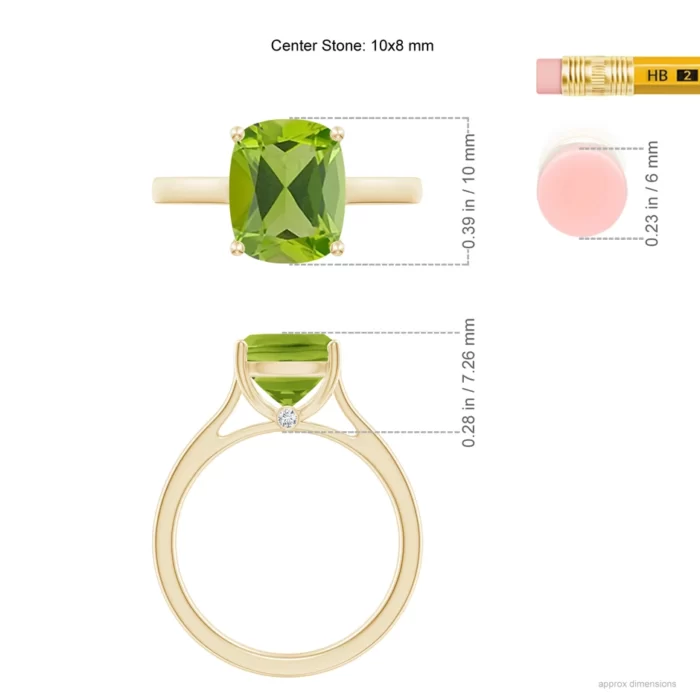 10x8mm aaa peridot yellow gold ring 5