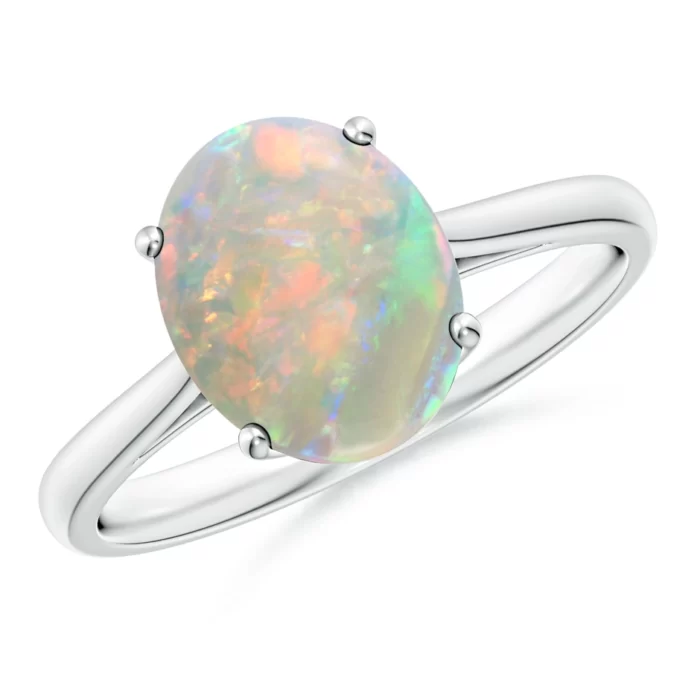 10x8mm aaaa opal white gold ring 1