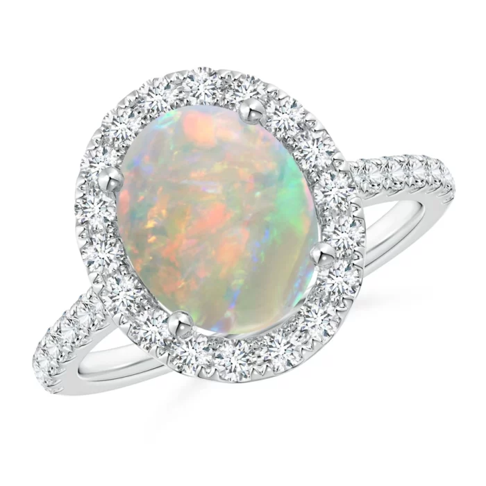 10x8mm aaaa opal white gold ring 2