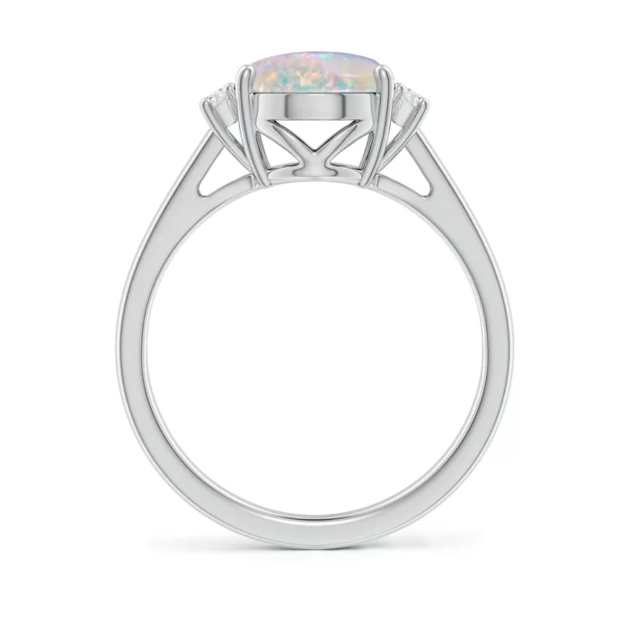 10x8mm aaaa opal white gold ring 2 1