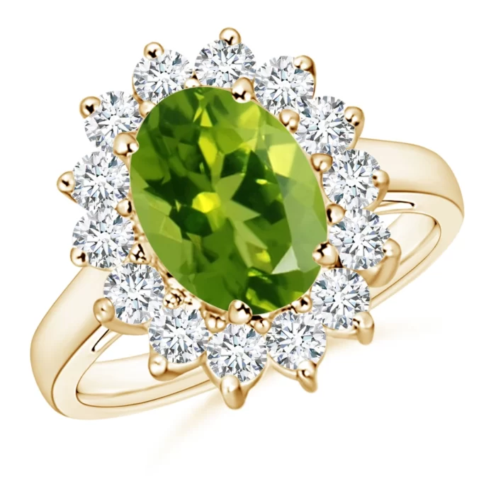 10x8mm aaaa peridot yellow gold ring