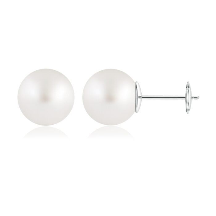 12mm aaa south sea cultured pearl white gold earrings