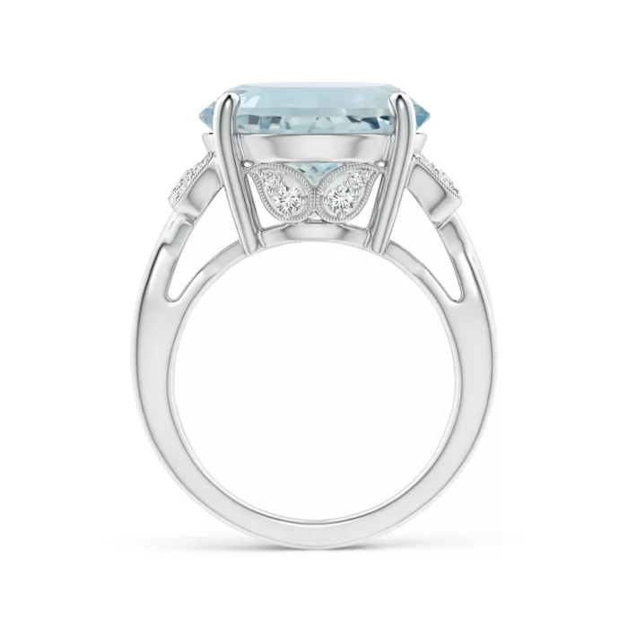 14.57x14.46x10.47mm aa aquamarine 18k white gold ring 200