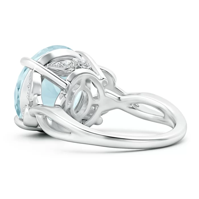 14.57x14.46x10.47mm aa aquamarine 18k white gold ring 400