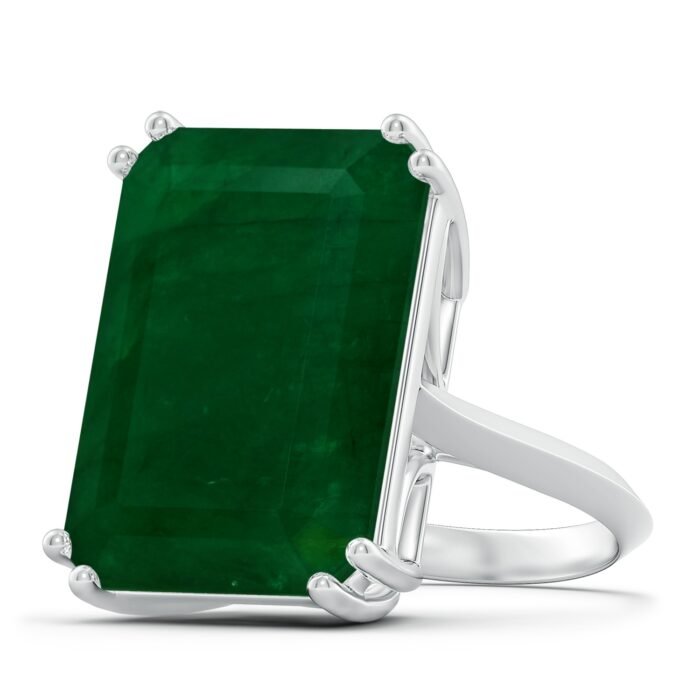 19.40x13.39x10.04mm a emerald 18k white gold ring