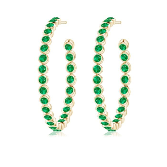 2.2mm aaa emerald yellow gold earrings 2