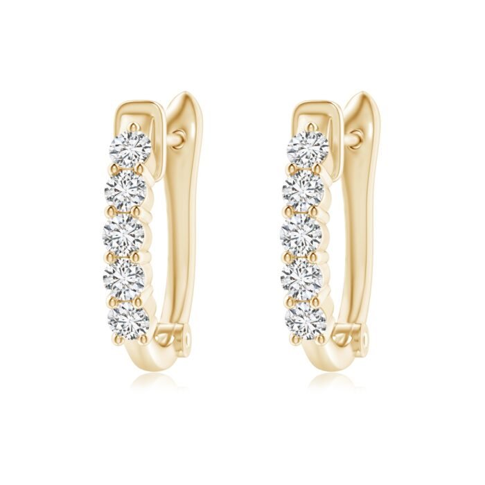 2.3mm hsi2 diamond yellow gold earrings