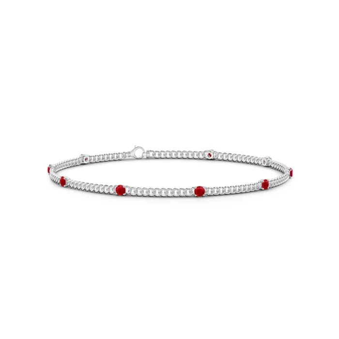 2.4mm aaa ruby white gold bracelet