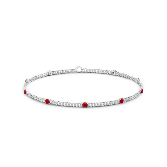 2.4mm aaa ruby white gold bracelet 2