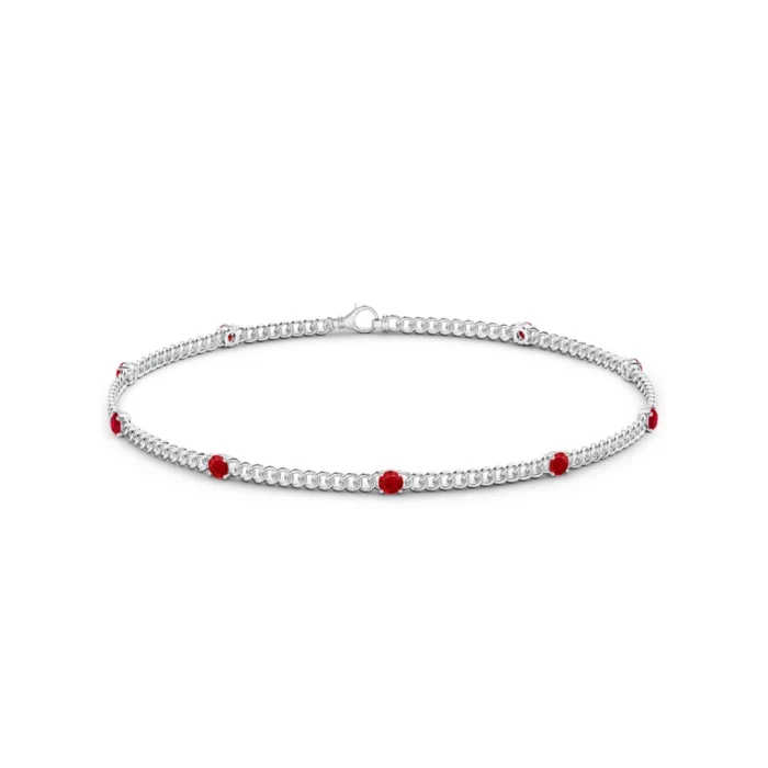 2.4mm aaa ruby white gold bracelet 2