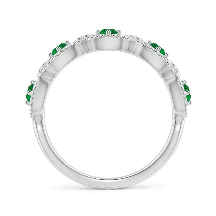 2.4mm aaaa emerald p950 platinum ring 2