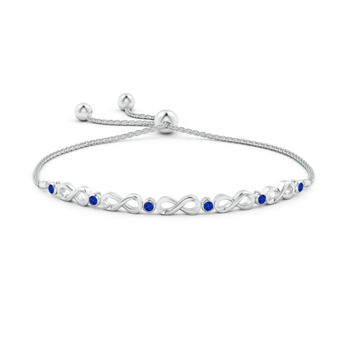 2.5mm aaaa blue sapphire white gold bracelet 2