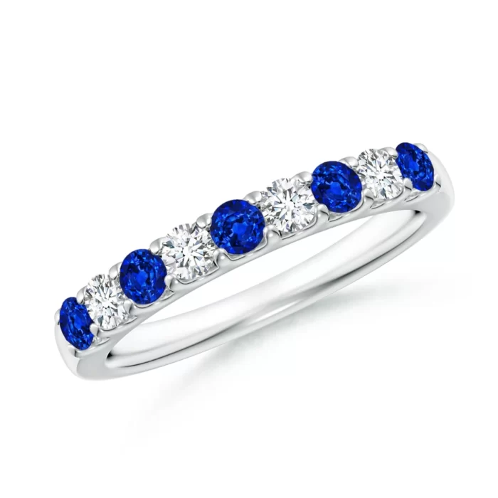 2.5mm aaaa blue sapphire white gold ring 1