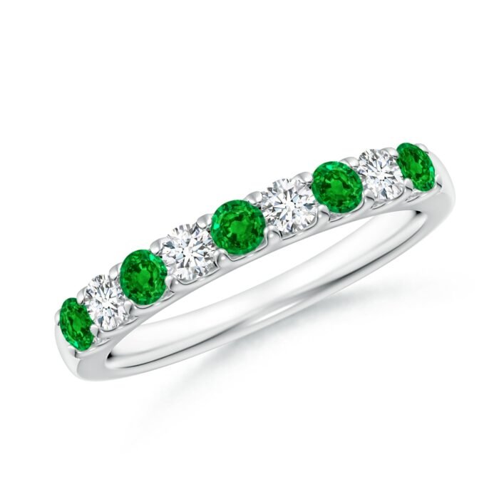 2.5mm aaaa emerald white gold ring