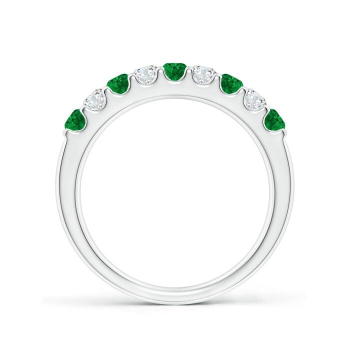 2.5mm aaaa emerald white gold ring 2