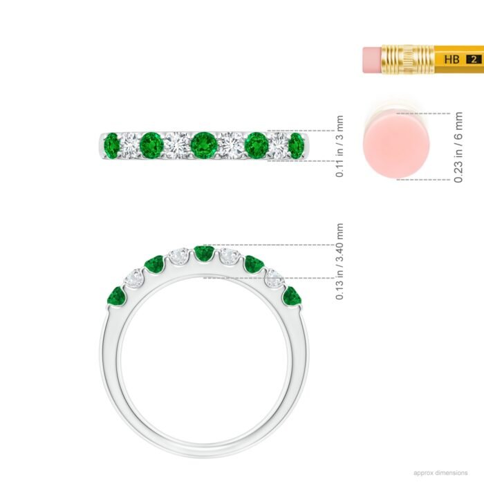 2.5mm aaaa emerald white gold ring 5