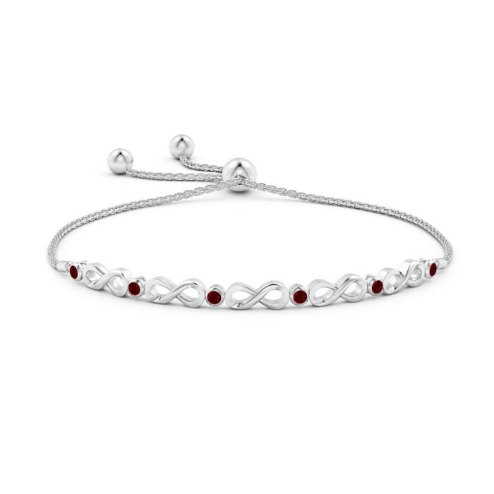 2.5mm aaaa ruby white gold bracelet 2