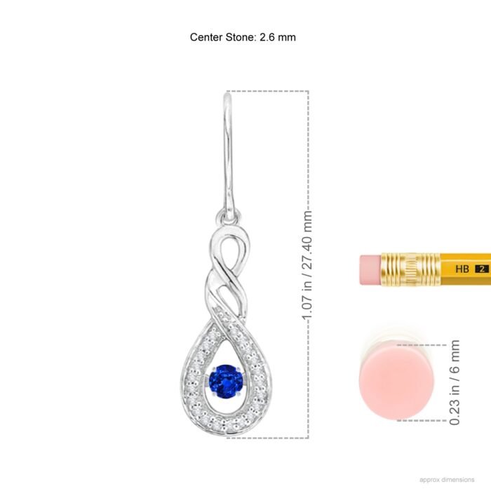 2.6mm aaaa blue sapphire white gold earrings 2