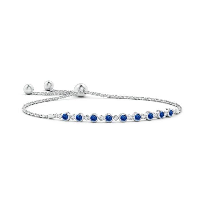 2.9mm aaa blue sapphire white gold bracelet 1