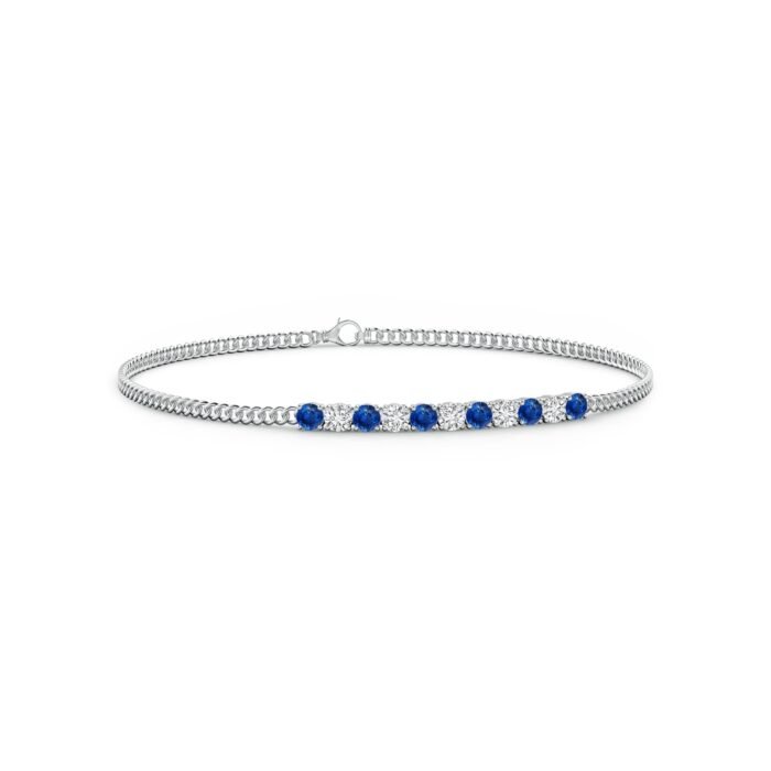 2.9mm aaa blue sapphire white gold bracelet