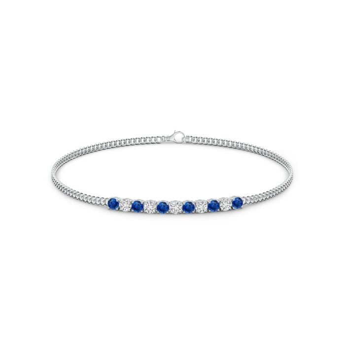 2.9mm aaa blue sapphire white gold bracelet 2