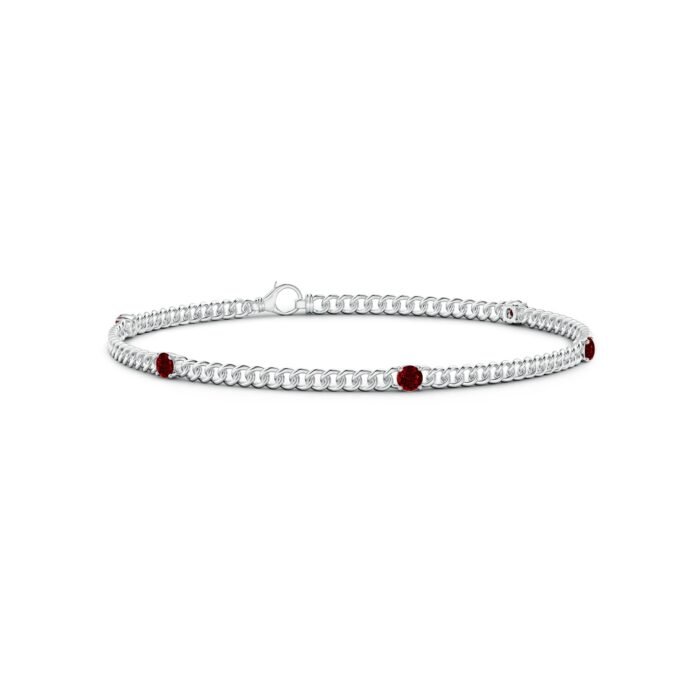 2.9mm aaaa ruby white gold bracelet