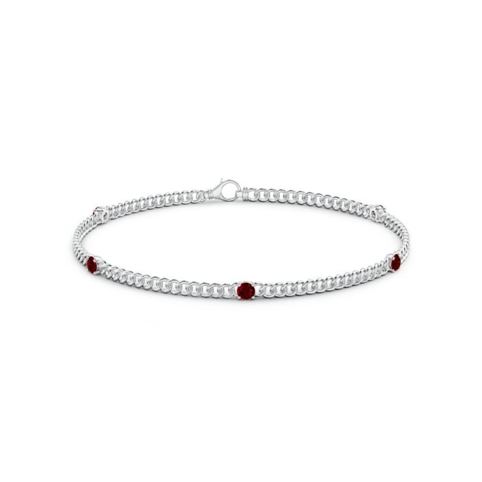 2.9mm aaaa ruby white gold bracelet 2