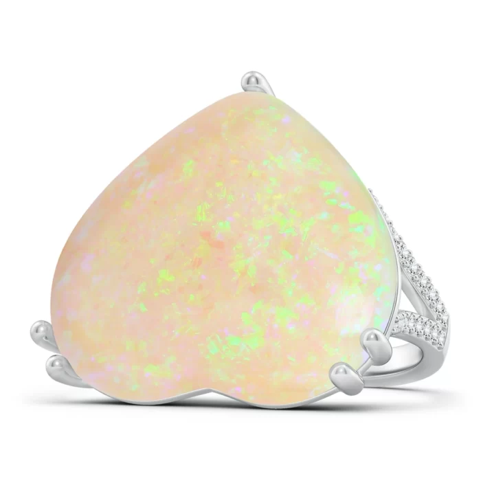 22.56x25.76x8.72mm aaaa opal white gold ring