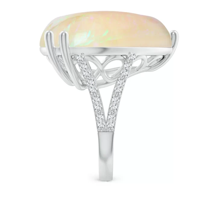 22.56x25.76x8.72mm aaaa opal white gold ring 500