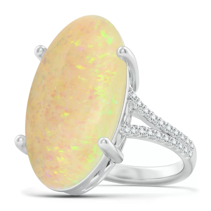 23.95x12.67x4.75mm aaa opal white gold ring