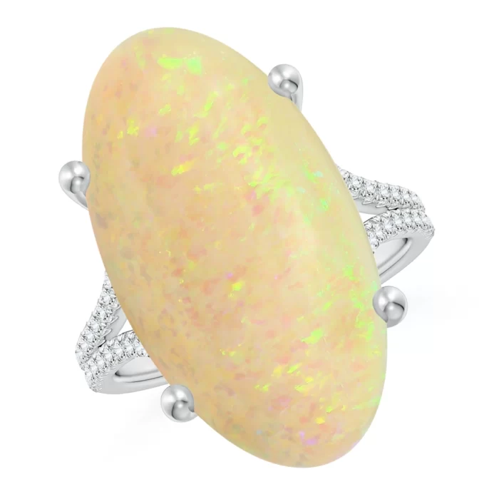 23.95x12.67x4.75mm aaa opal white gold ring 200