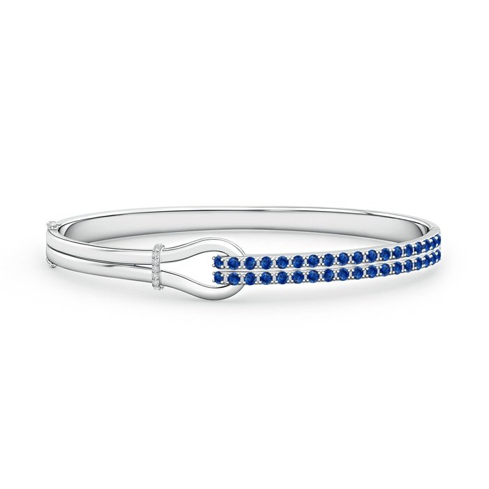 2mm aaa blue sapphire white gold bracelet 1