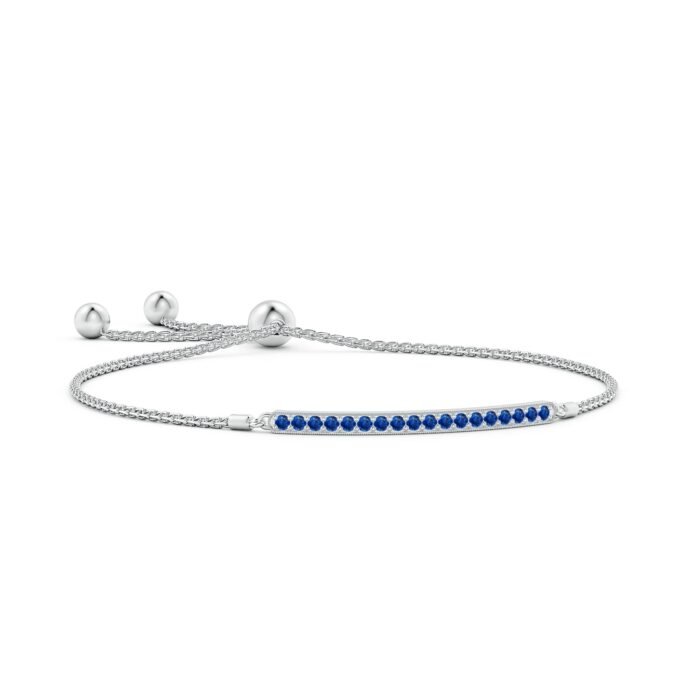 2mm aaa blue sapphire white gold bracelet