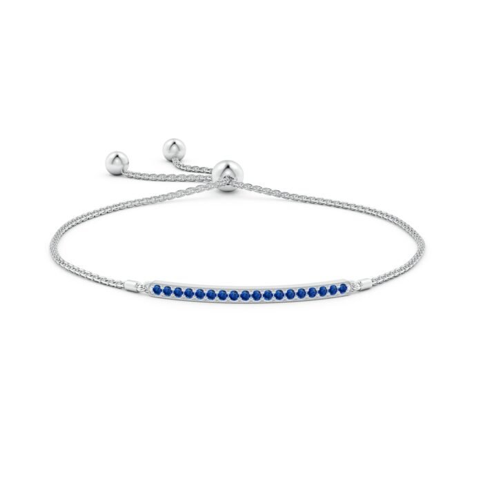 2mm aaa blue sapphire white gold bracelet 2