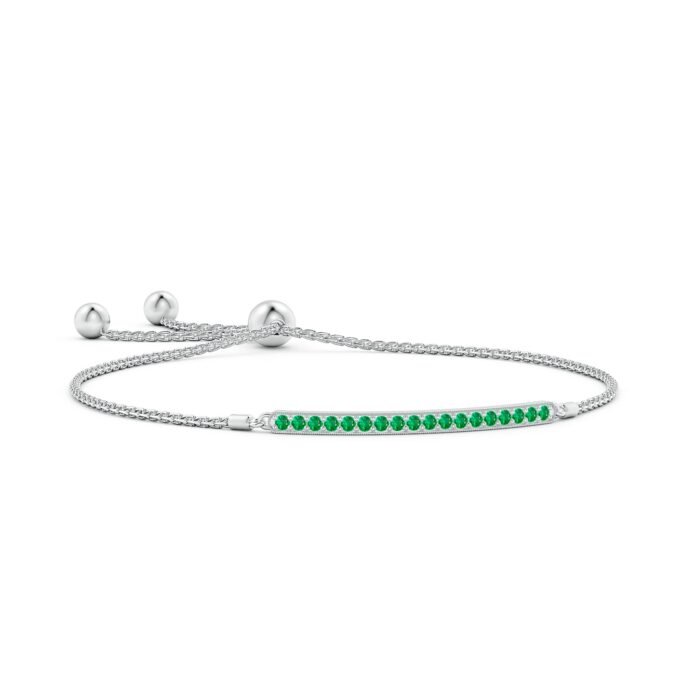 2mm aaa emerald white gold bracelet
