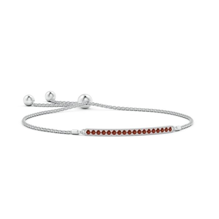 2mm aaa garnet white gold bracelet 1