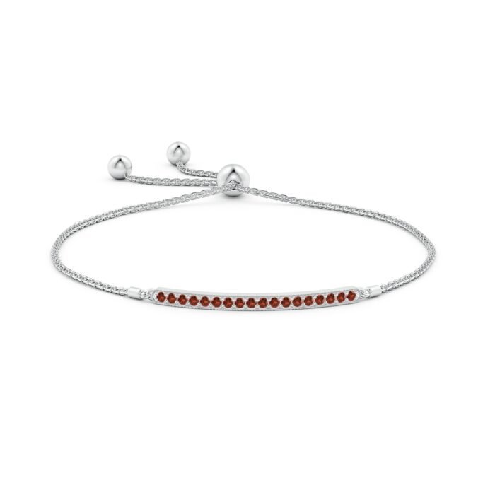 2mm aaa garnet white gold bracelet 2 1