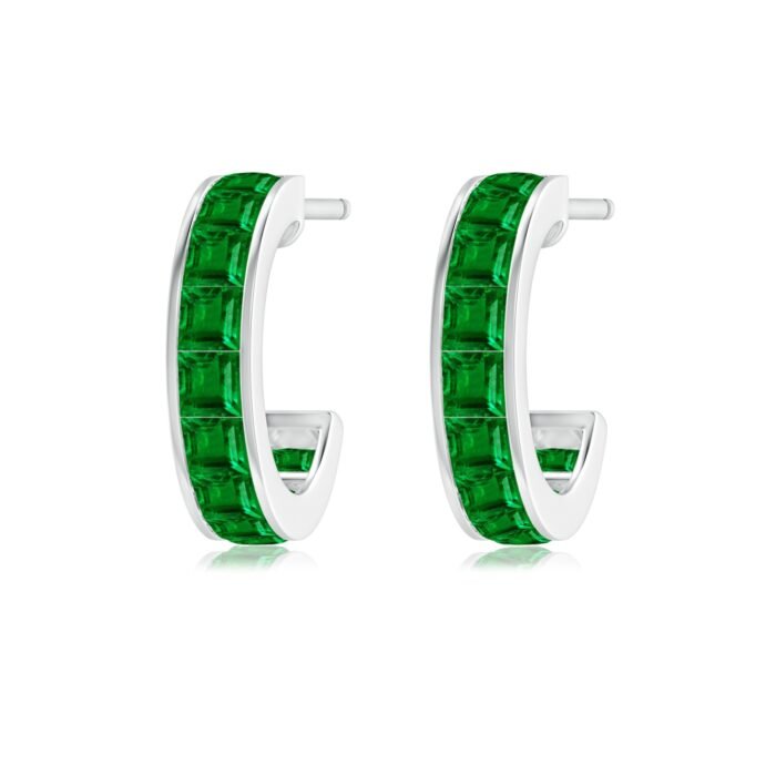 2mm aaaa emerald white gold earrings 2